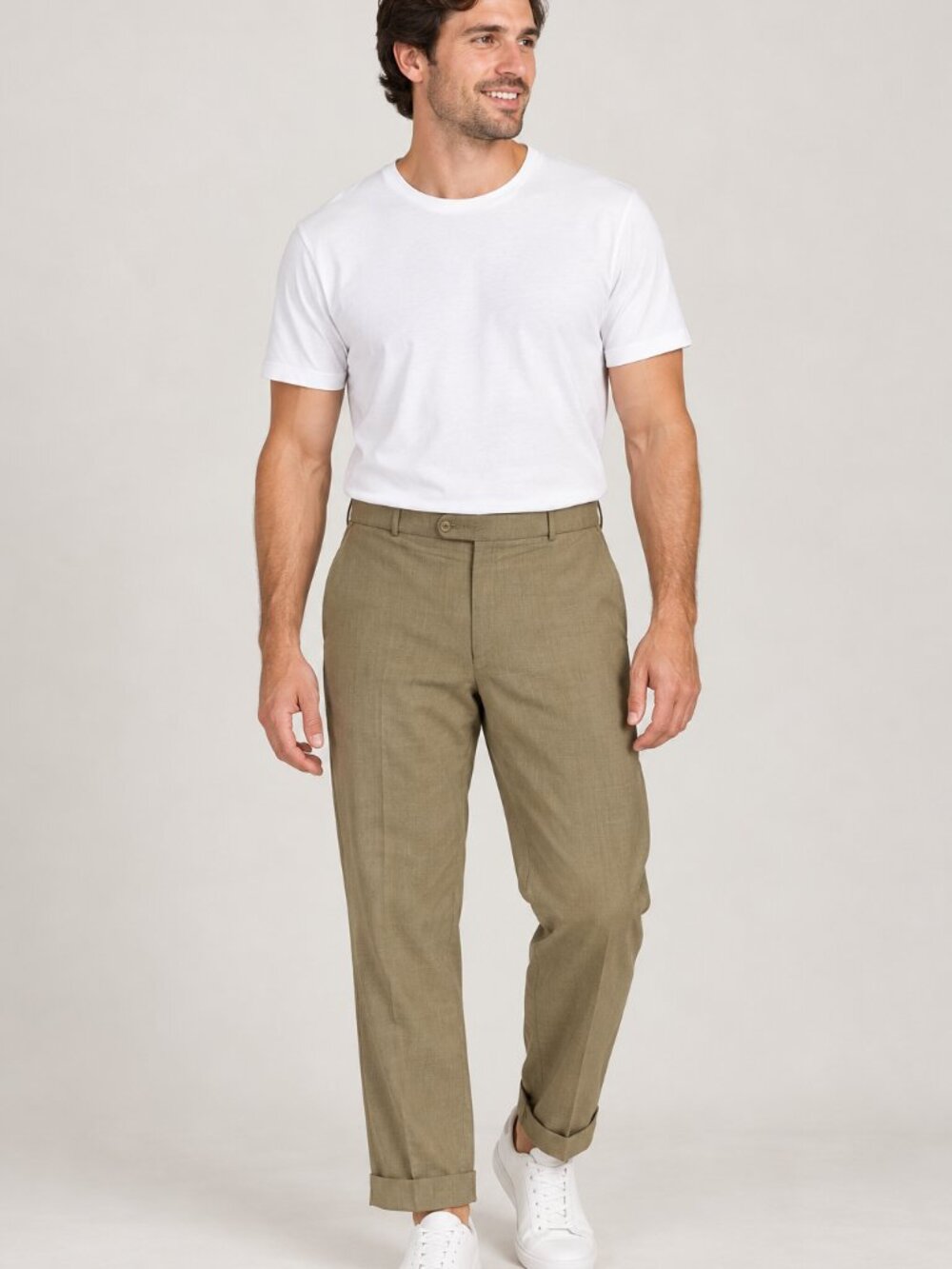 Ballin Comfort-EZE Super 110s Wool Tan Dress Pants 46 Quiet Luxury Trouser